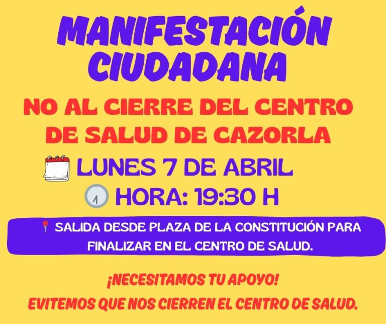 No al cierre del Centro de Salud de Cazorla