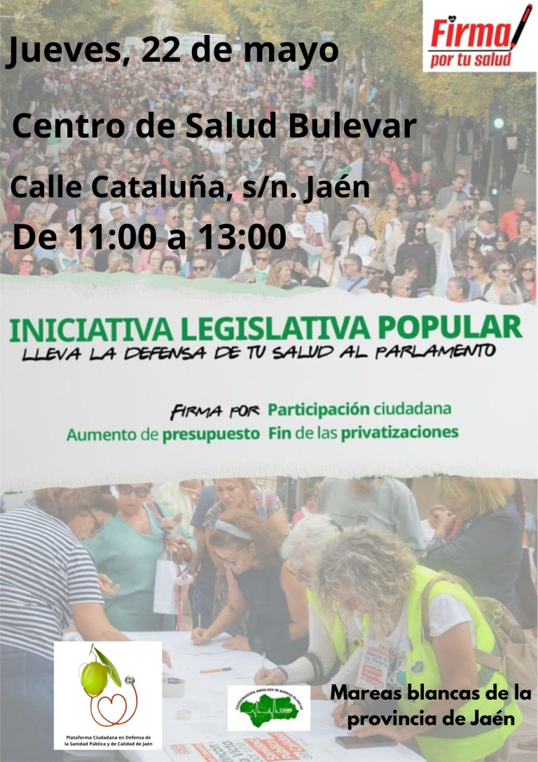 Mesa de firmas ILP Sanidad Pública Andaluza