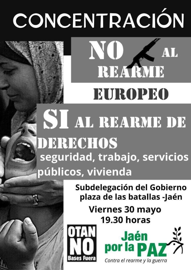 Concentración. No al Rearme europeo