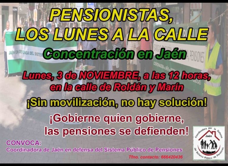 Pensionistas, los lunes a la calle