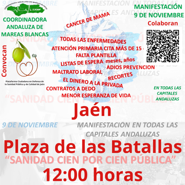 9N Manifestación por una Sanidad 100×100 pública