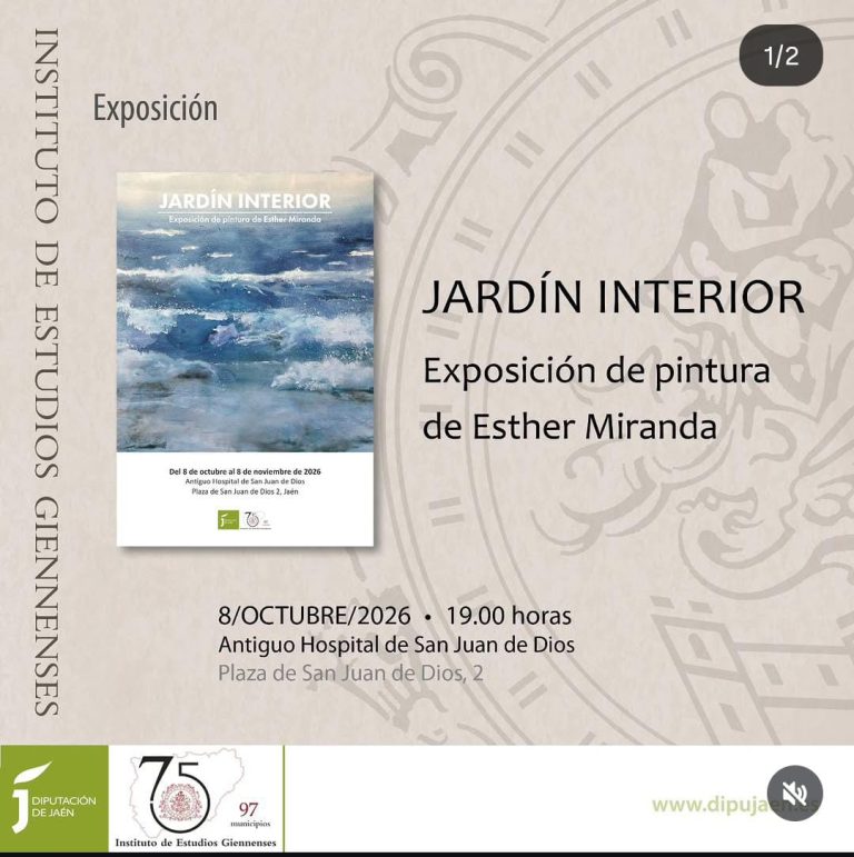 Jardín interior. Exposición de pintura