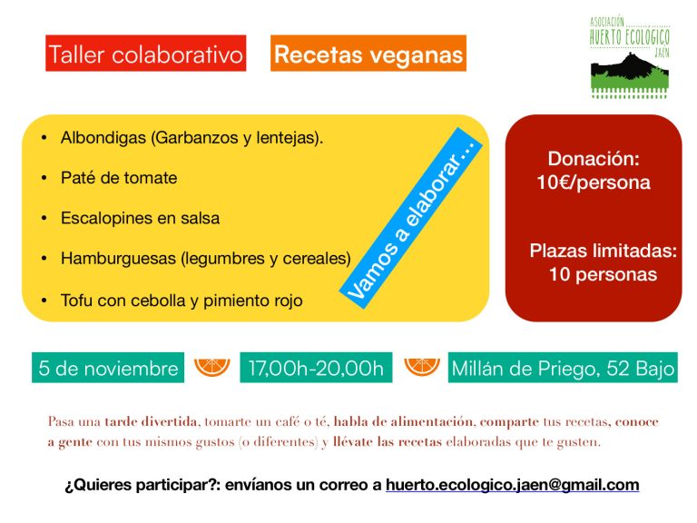 Taller colaborativo recetas veganas